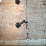 Vintage floor lamp silver-black, 1970