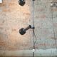 Vintage floor lamp silver-black, 1970