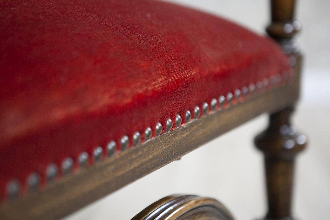 Armchair with Rattan Backrest, 1950s