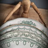 Set of 4 mismatched green plates