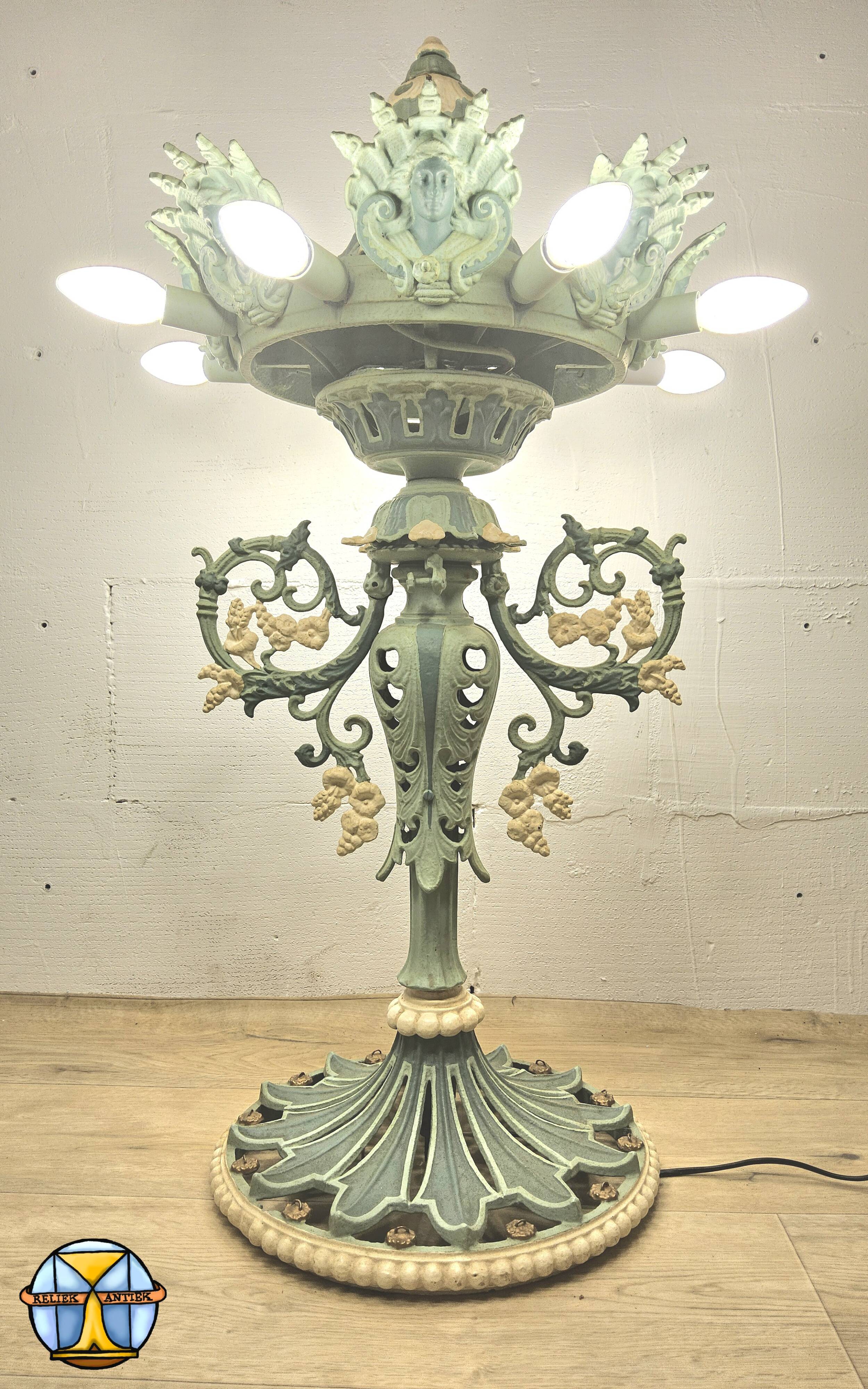 Unique Cast iron Victorian floor lamp art nouveau (converted gas light)