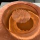 Molded pink glass dish art nouveau patterns D: 31.5cm