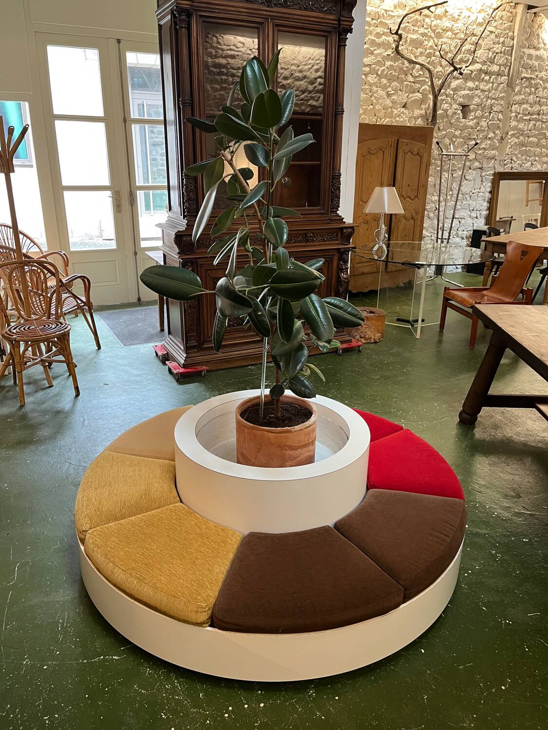 1970s garden bench made by Roche Bobois in Formica