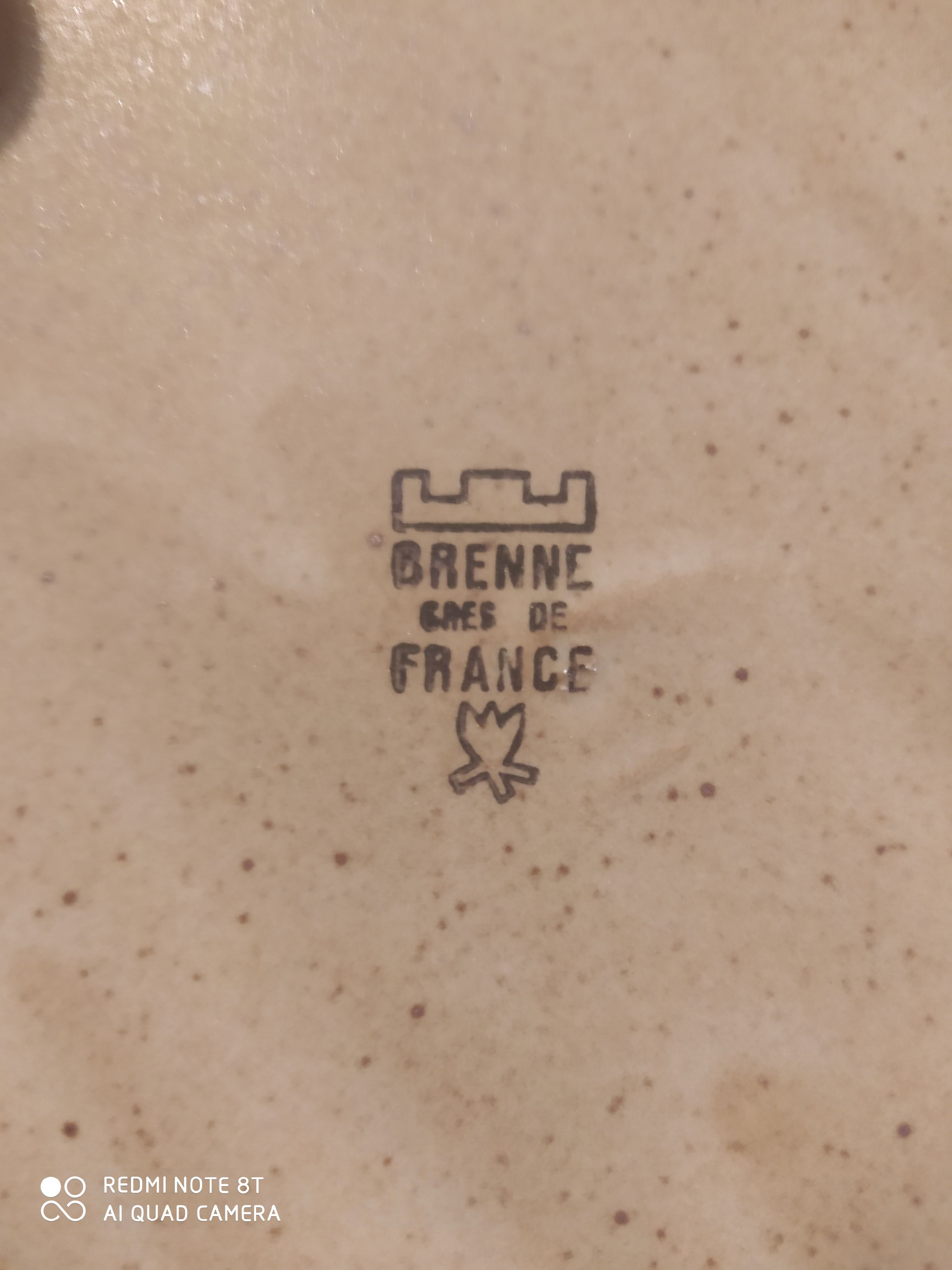 Set of 8 plates in Sandstone from Brenne France