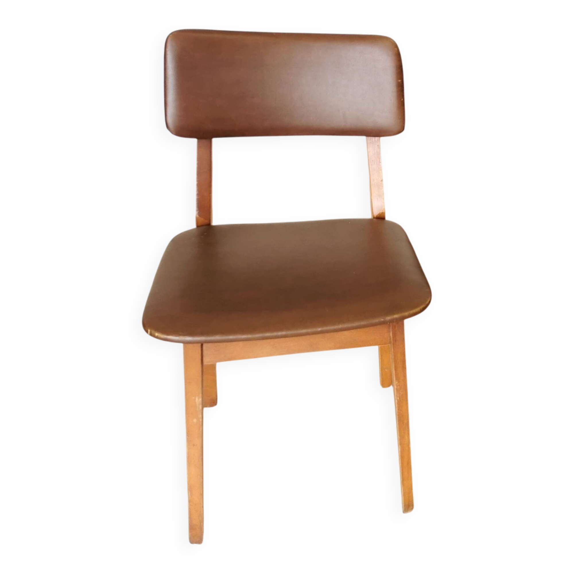 Vintage STOL Kamnik Dining Chair: 1970s Yugoslavian Mid-Century Leather Bis