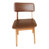 Vintage STOL Kamnik Dining Chair: 1970s Yugoslavian Mid-Century Leather Bis