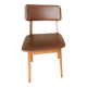 Chaise de salle à manger vintage STOL Kamnik : cuir bis des années 1970, yougoslave, style mid-century.