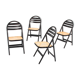 4 vintage wood folding chairs with cane seating