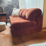 Sofa (bed) vintage Italian terracotta 70s