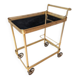 70s brass and gilded bronze serving trolley