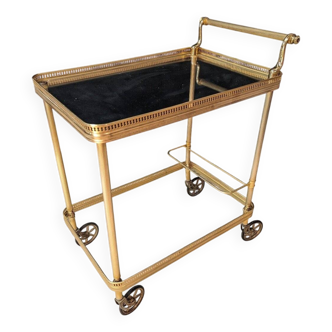 70s brass and gilded bronze serving trolley