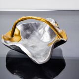 Brutalist pocket emptier by Art3, bronze and aluminum 1970, Spain