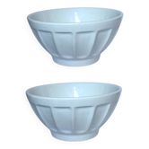 Pair of ribbed porcelain bowls – vintage & elegant
