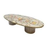 Table basse vintage en pierre époxy 'Eclectic glamour'