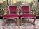 Paire de fauteuils cabriolet de style Louis XV velours rouge