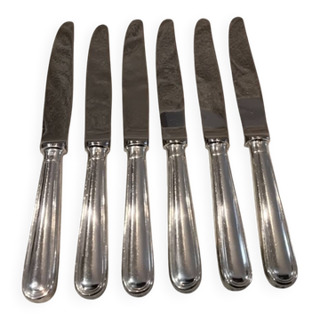 6 silver-plated dessert knives by Christofle Albi, 19.8cm