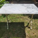 White Carrara marble bistro table circa 1900.