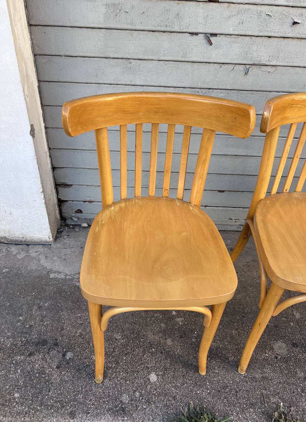 (Lot) 4 Bistro Chairs Light Oak