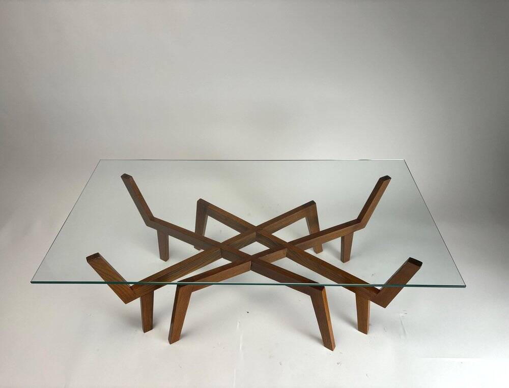 Mid-Century Modern Sculptural Wooden Coffee Table, Italy, 1950s