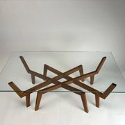 Mid-Century Modern Sculptural Wooden Coffee Table, Italy, 1950s