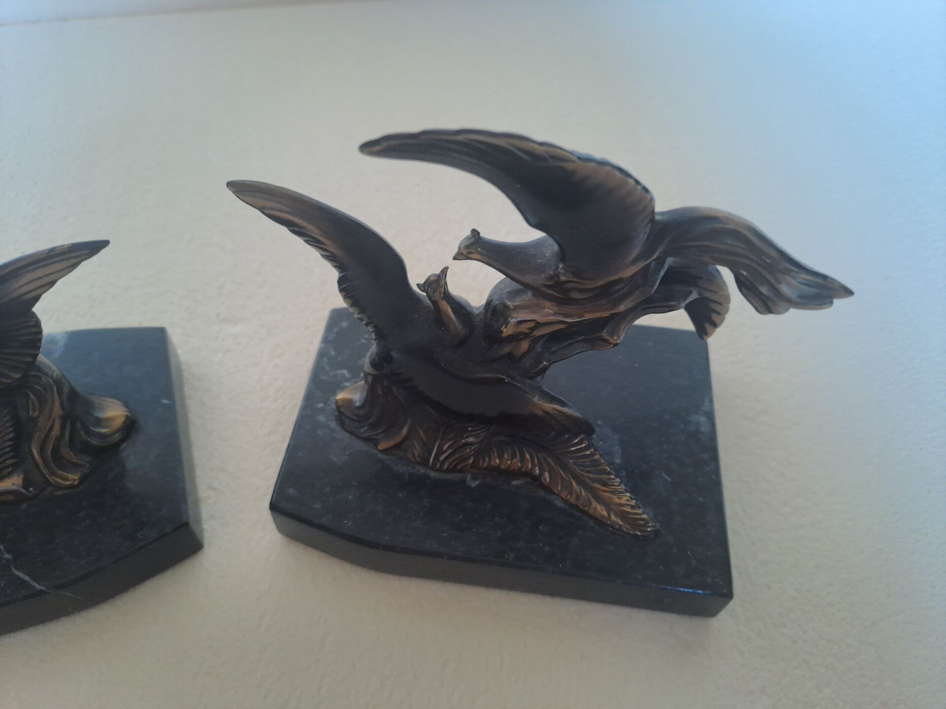 Pair of vintage paradise bird bookends