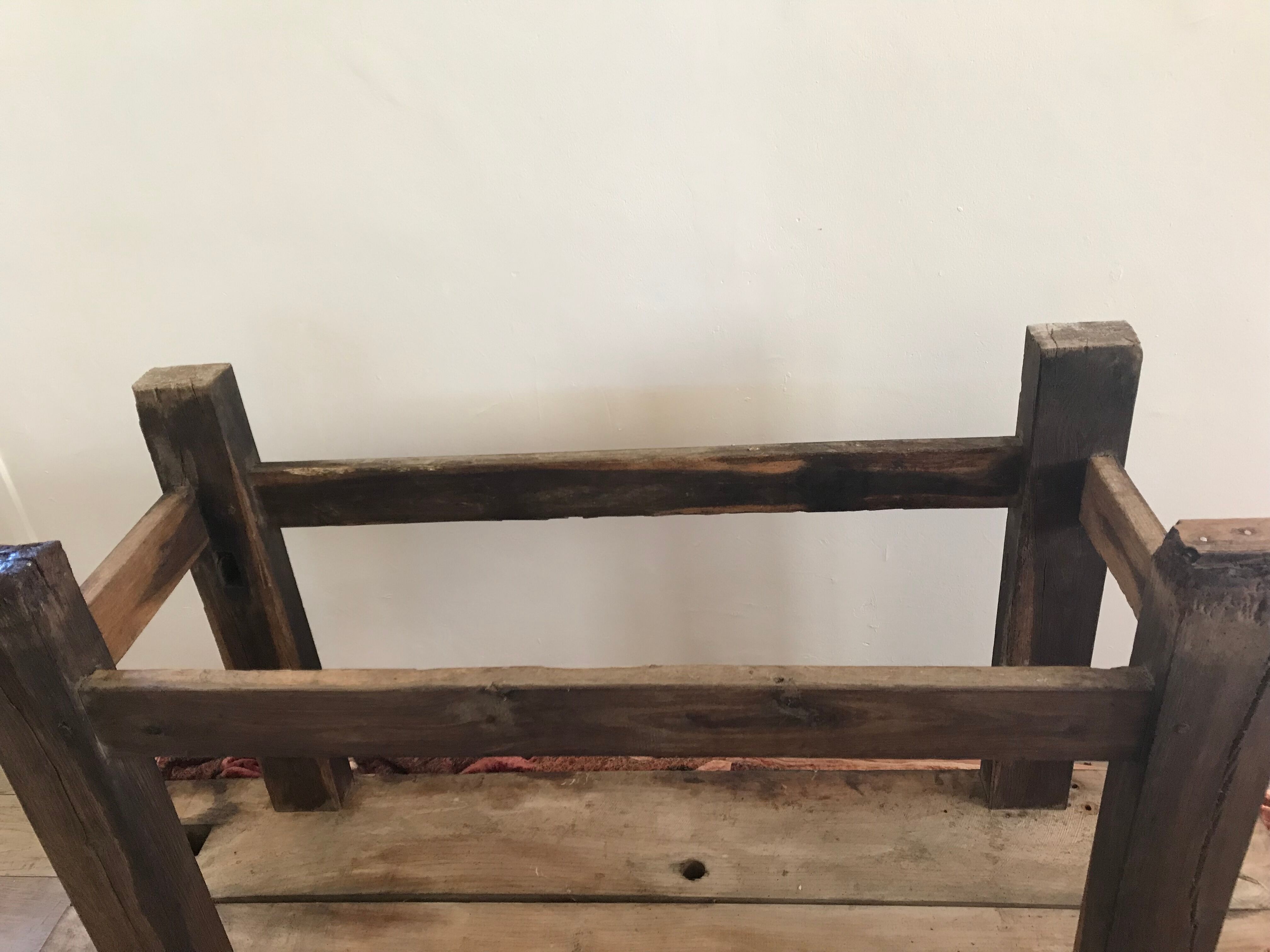 Old solid oak workbench