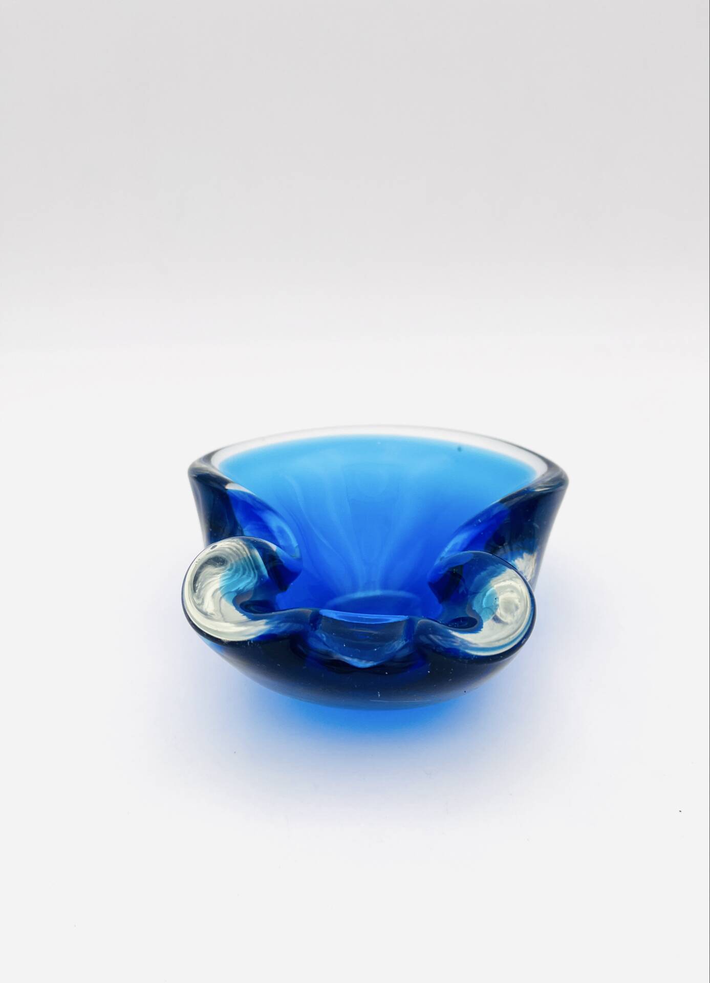 Vide-Poche Murano Sommerso Dégradé Bleu Polylobé 12cm 512g Design