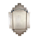 Art deco style "miami" mirror in patinated gilded wood 80x52cm