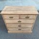 English stripped commode made of solid raw wood from the 19th century.