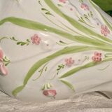 Vintage pink flower slip pitcher