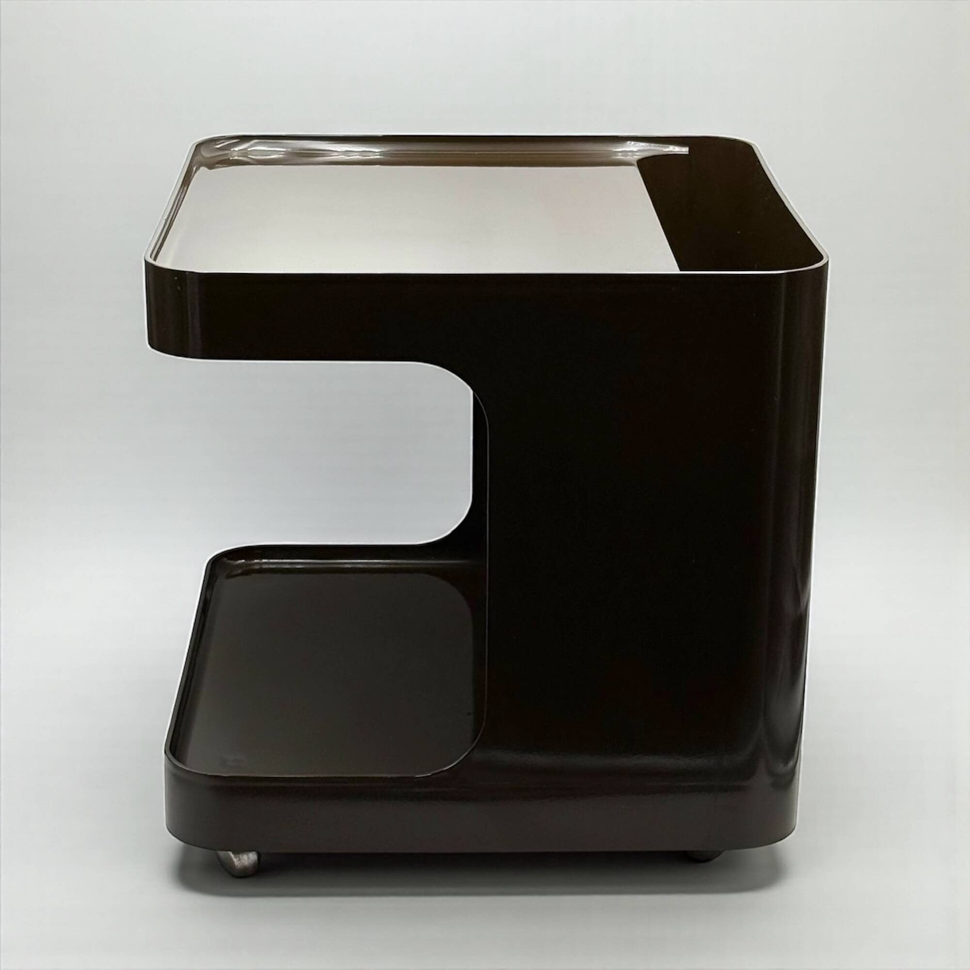 Brown 1970s Space Age Bar Cart Game by Marcello Siard for Longato