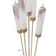Lampadaire en verre de Murano de style Mid-Century Modern en laiton par Mazzega