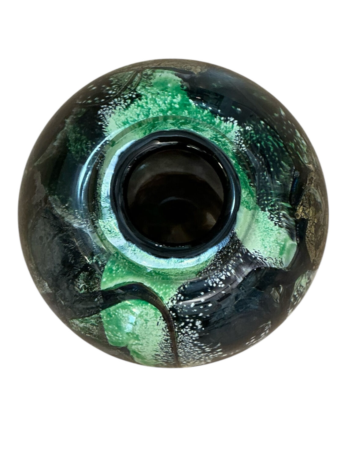 Ada LOUMANI vase in blown glass in shades of green