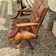 Chesterfield desk chair in antique leather