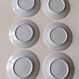 6 white and blue Japanese dessert plates