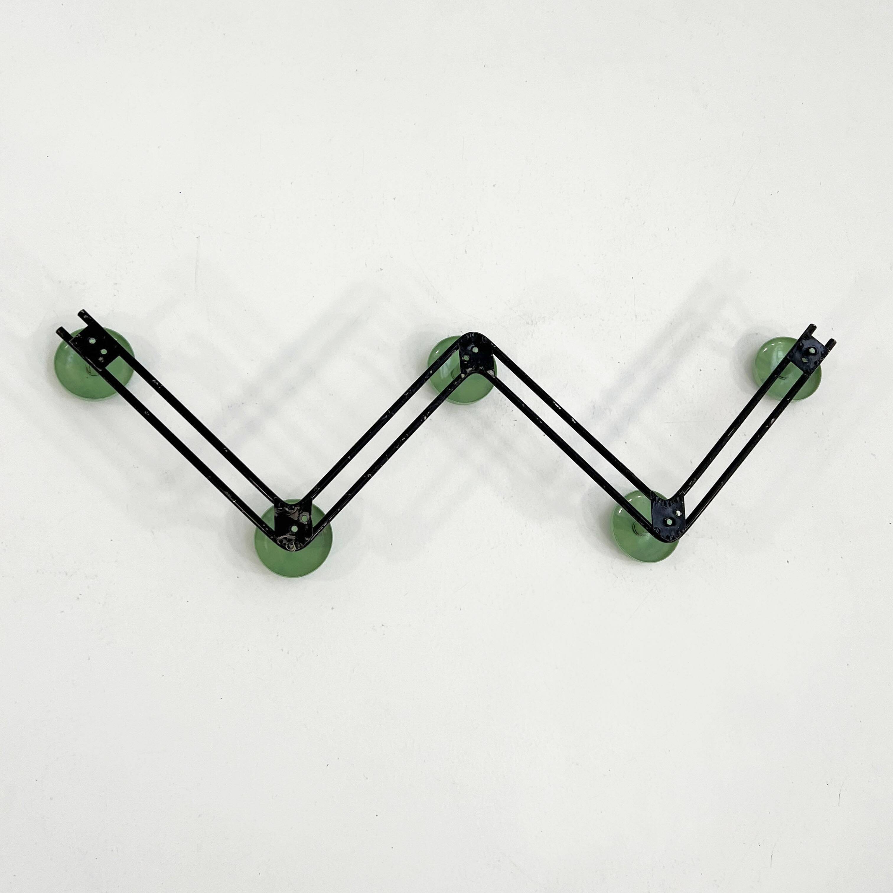 Metal zig zag wall coat rack, 1980s