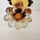 Large vintage amber glass art vase - Height 32cm