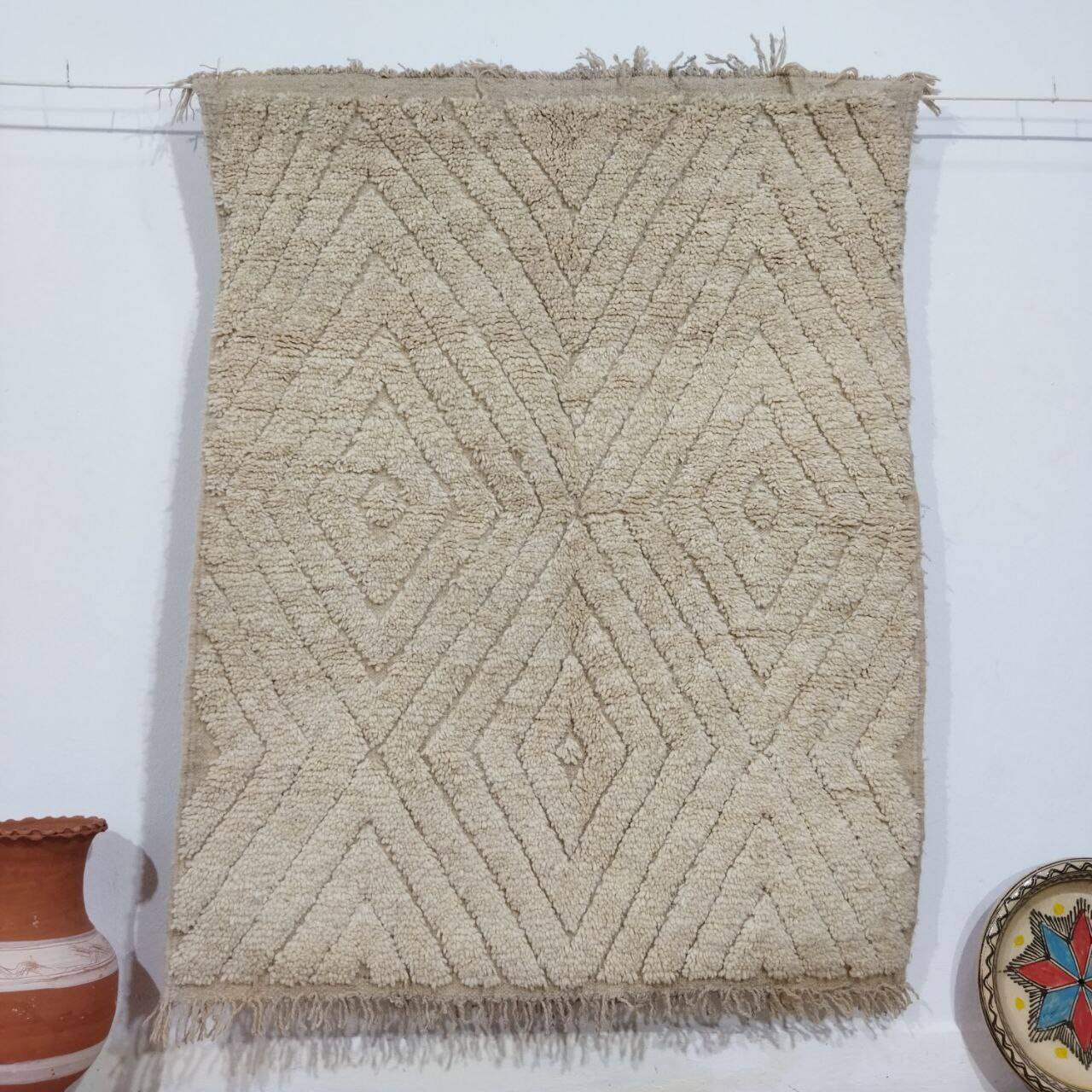 Handmade Moroccan Berber rug 155 X 124 CM