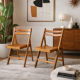 Vintage 1960s folding chairs in beech - set of 2 pieces.