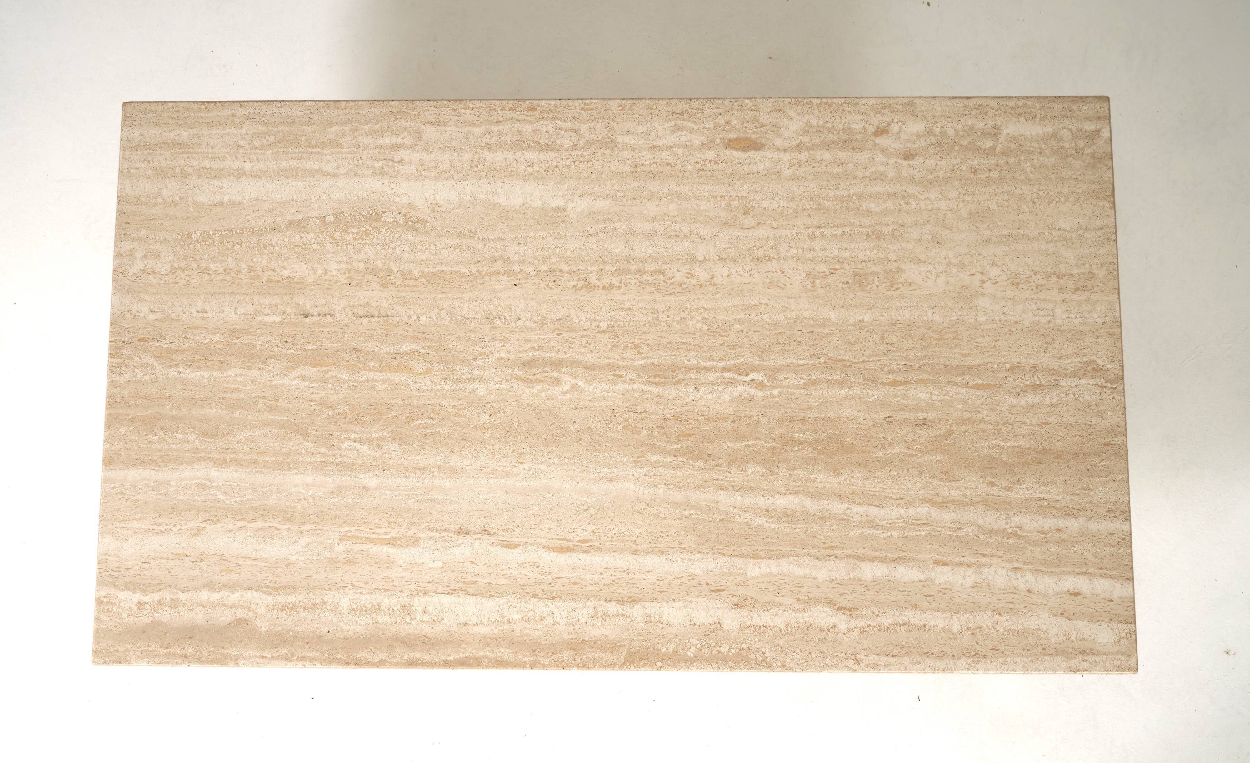 Vintage Italian coffee table in travertine, 1980s