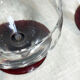 6 Art Deco glasses, purple foot