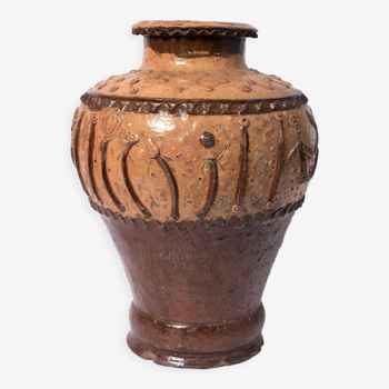 Vase en terre cuite émaillé d’art populaire, années 1960.