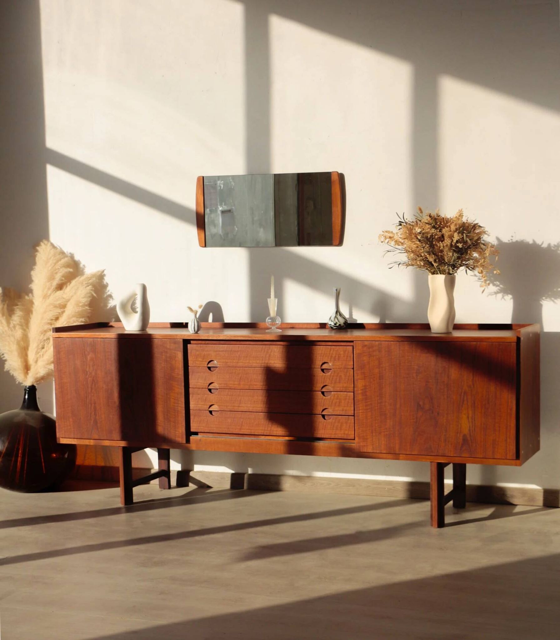 Large Scandinavian teak sideboard – Danish design – 1960s