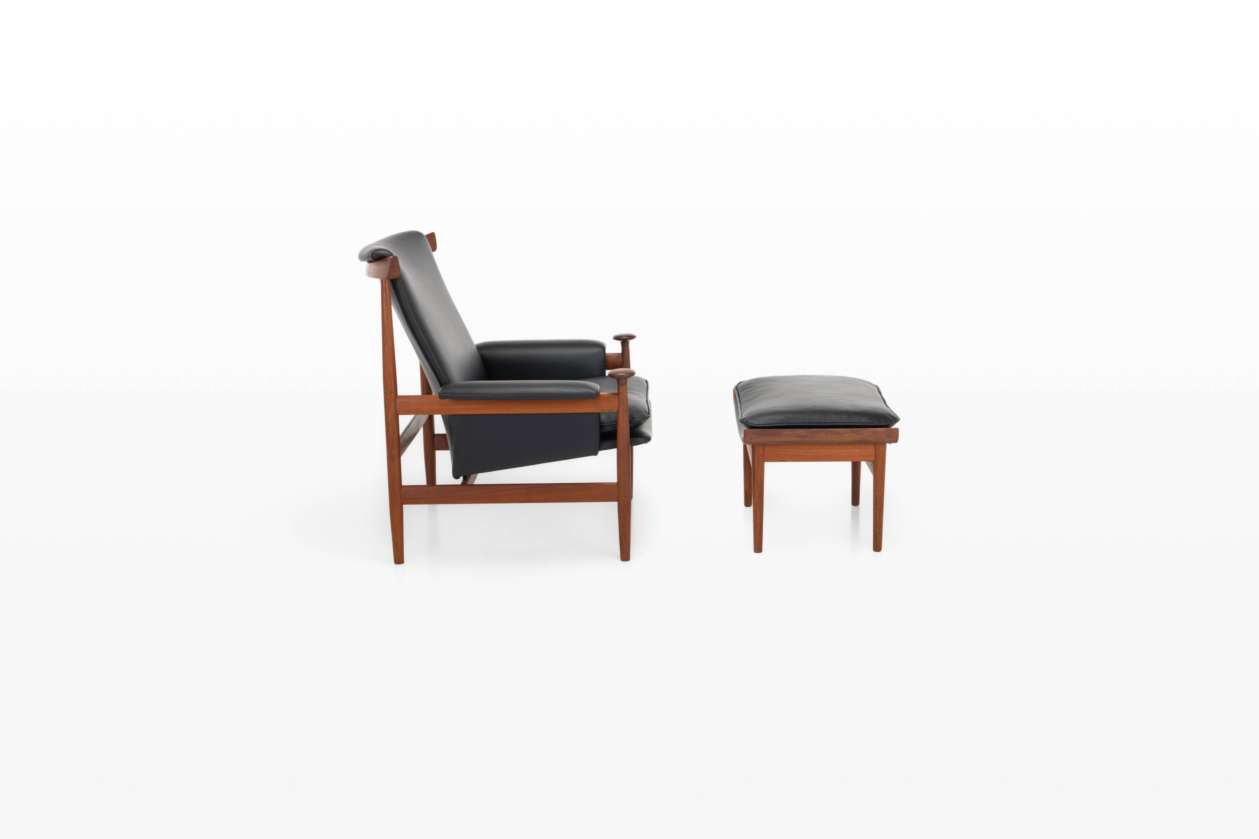 Bwana Lounge Chair and ottoman by Finn Juhl for France & Son, Denmark, 1960s