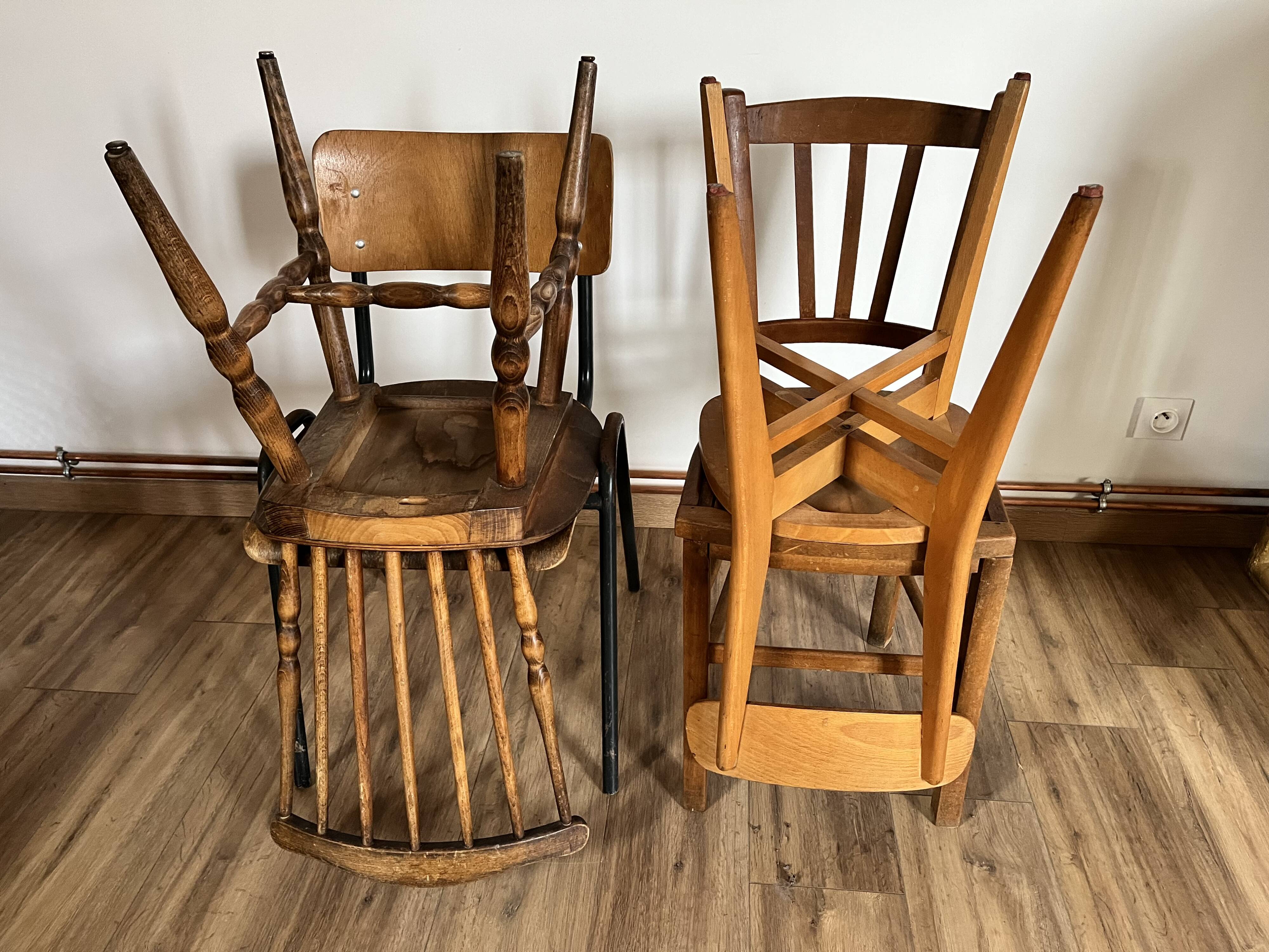 Set of 4 mismatched chairs