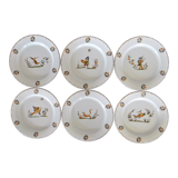 6 plates old moustier, traditional decor
