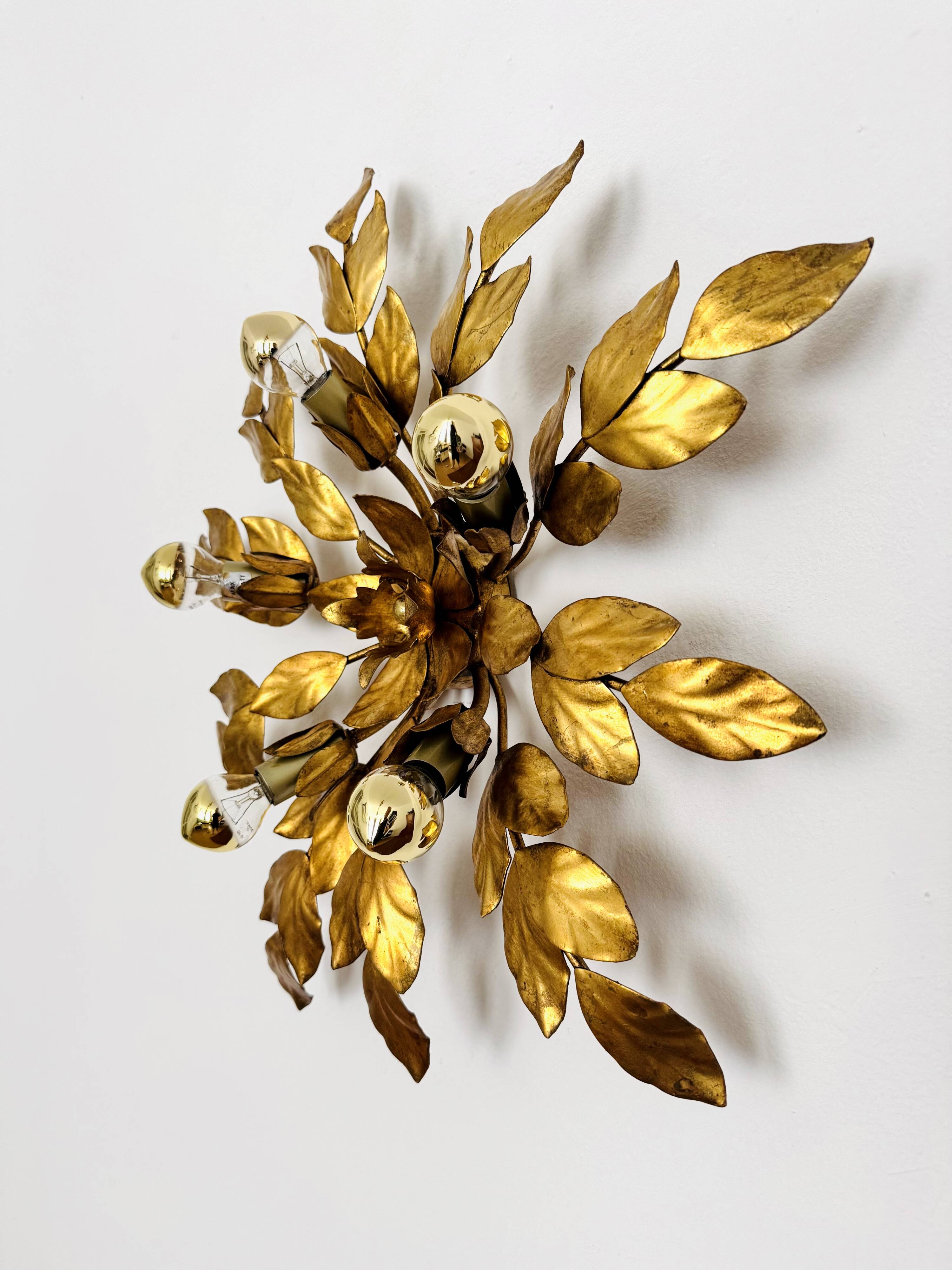 Floral Hollywood Regency Wall or Ceiling Lamp