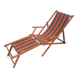 Vintage Deck Chair with Footrest – Transatlantic Stripes