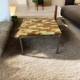 Table basse carrée vintage en onyx