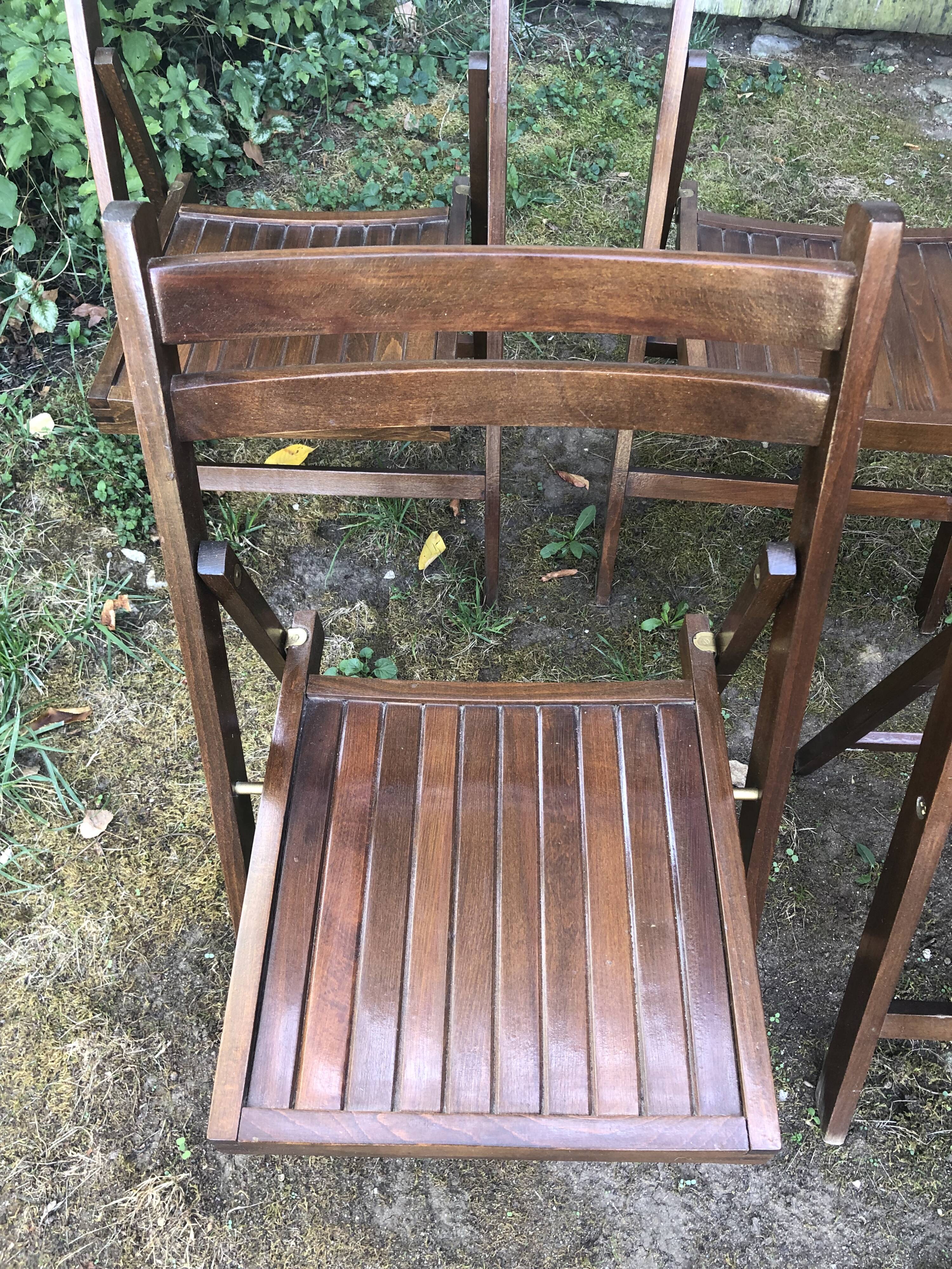 Chaises pliantes bois vintage